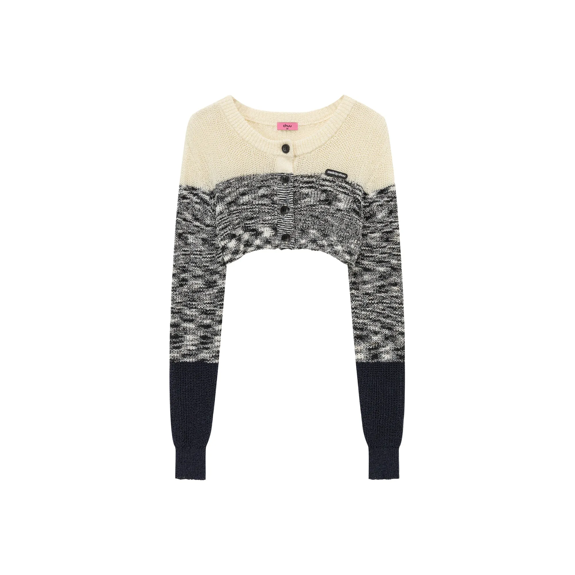 Contrast Logo Cropped Cardigan