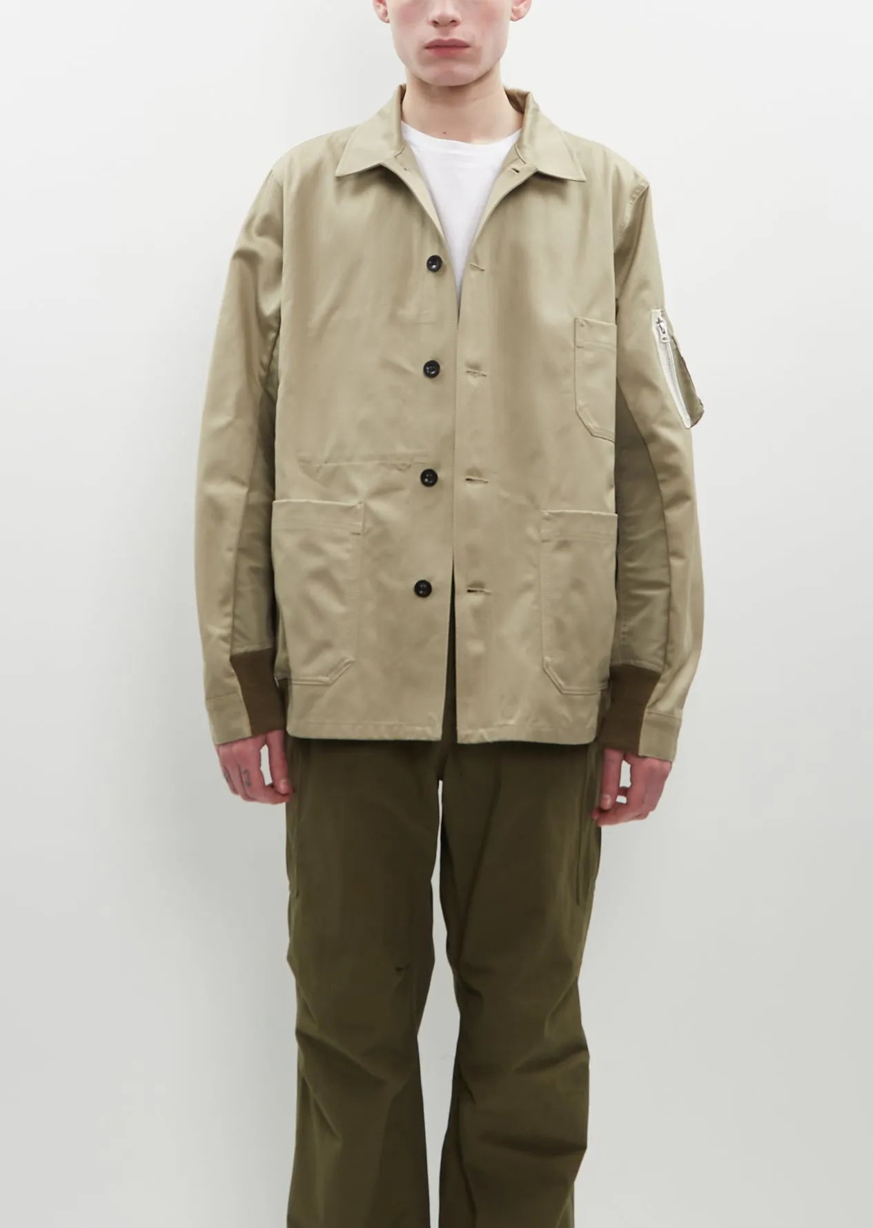 Cotton Chino x Nylon Twill Blouson