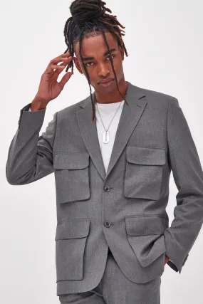 Grey Utility Blazer