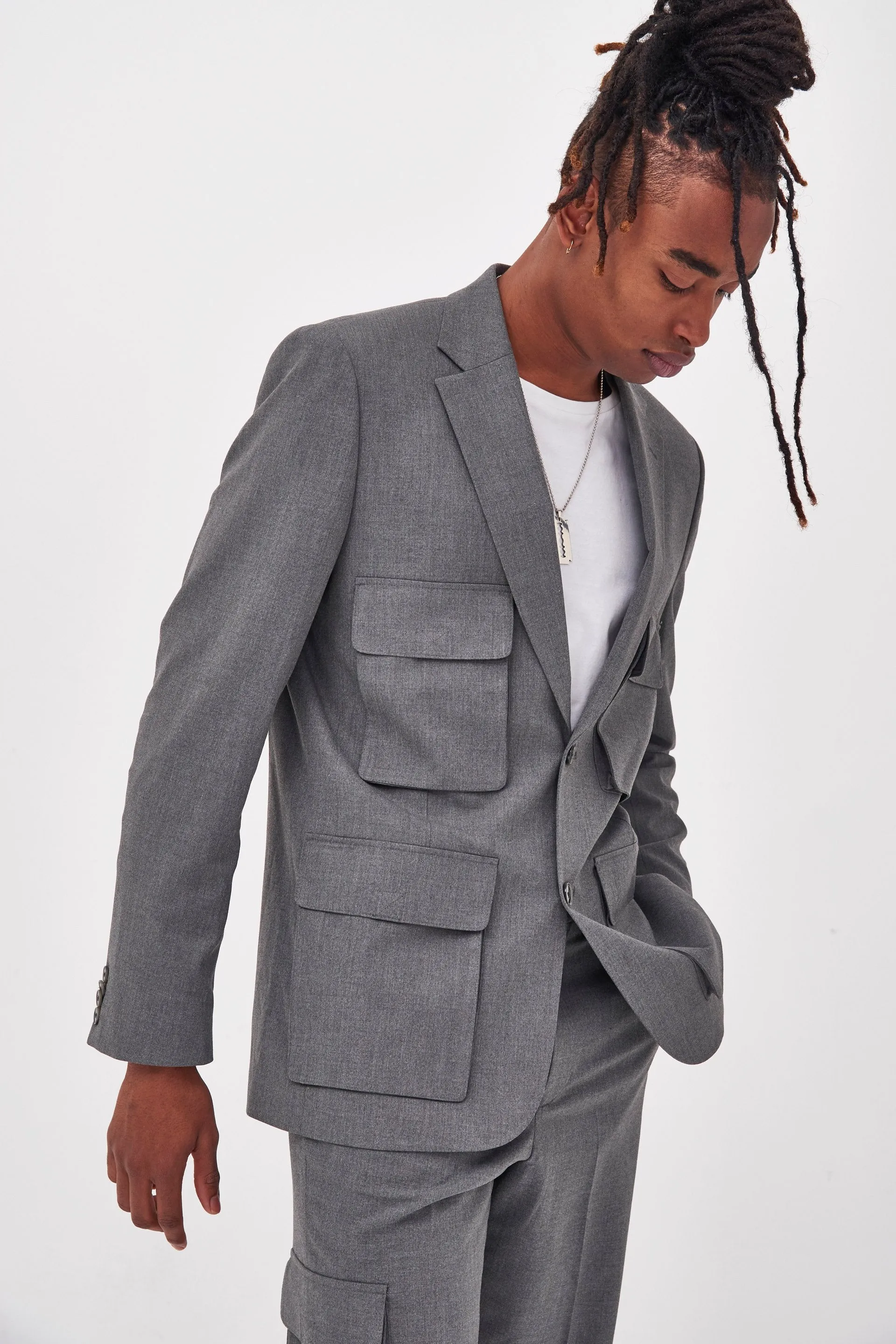 Grey Utility Blazer