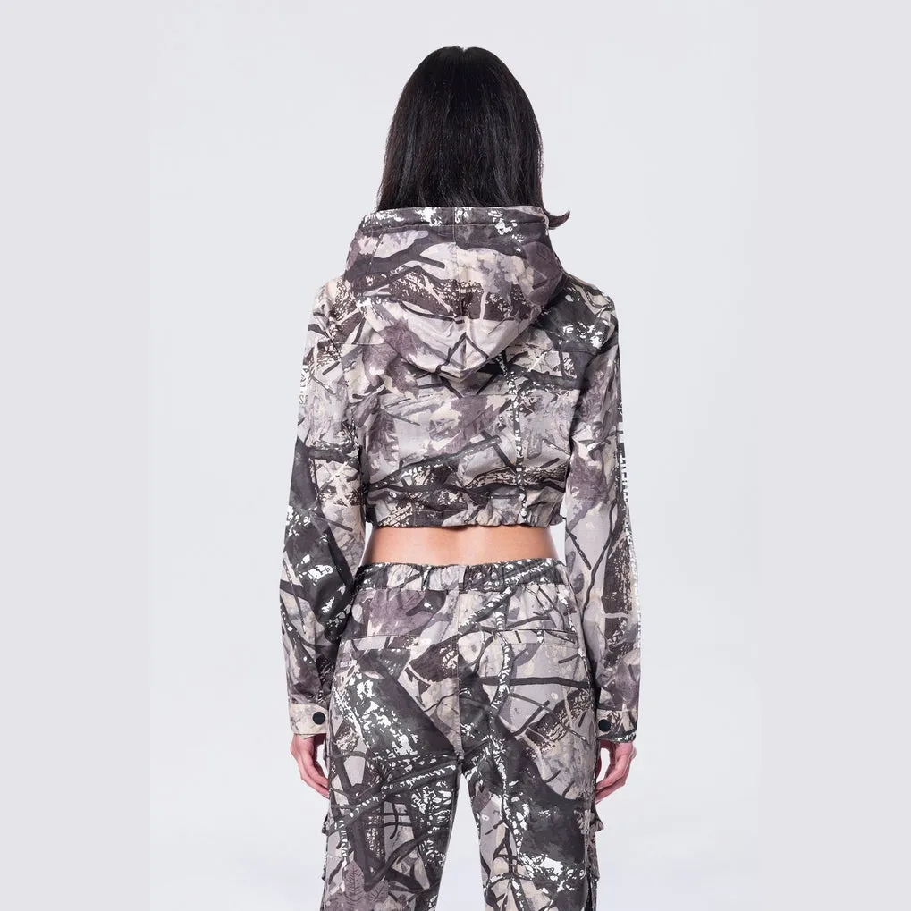 Hooded Utility Full Zip Jacket - Olive Hunting Camo