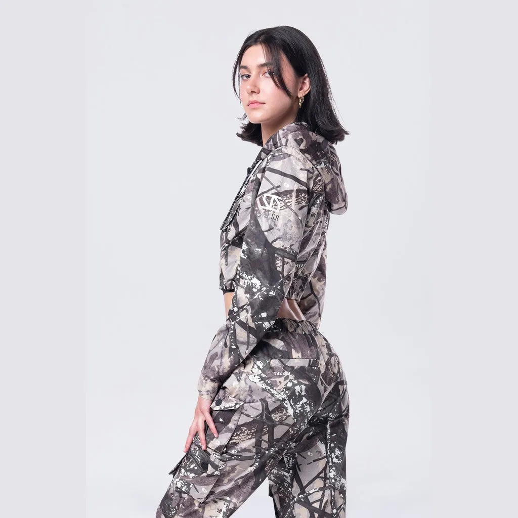 Hooded Utility Full Zip Jacket - Olive Hunting Camo