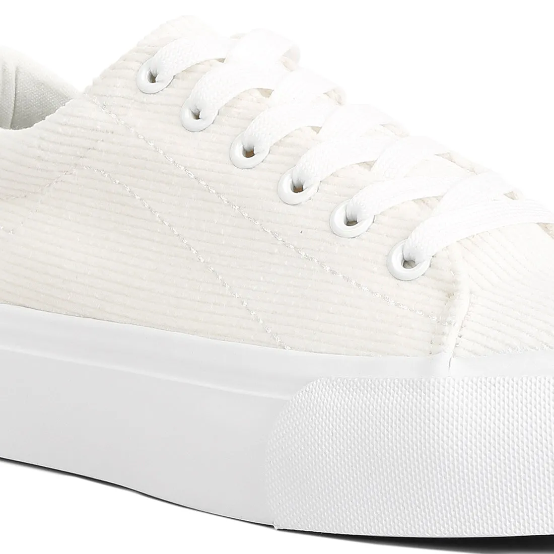 Hyra Solid Flatform Canvas Sneakers