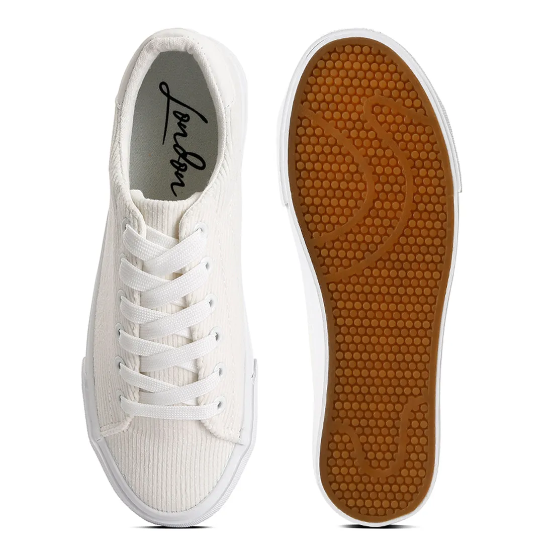 Hyra Solid Flatform Canvas Sneakers
