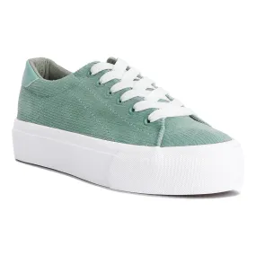 Hyra Solid Flatform Canvas Sneakers
