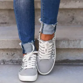 Lace Up Leopard Canvas Shoes