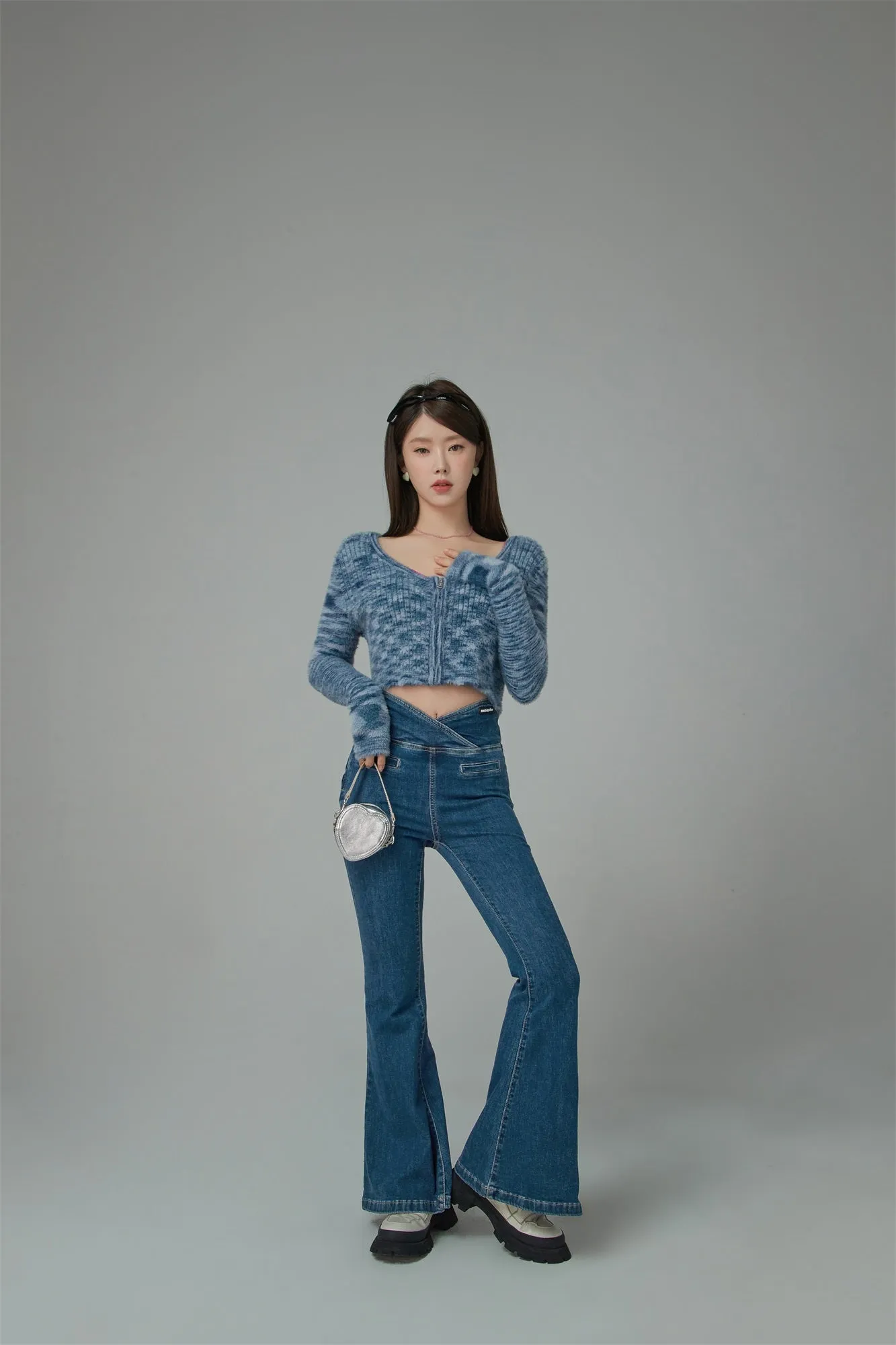 Like A River Cropped Zip-Up Cardigan