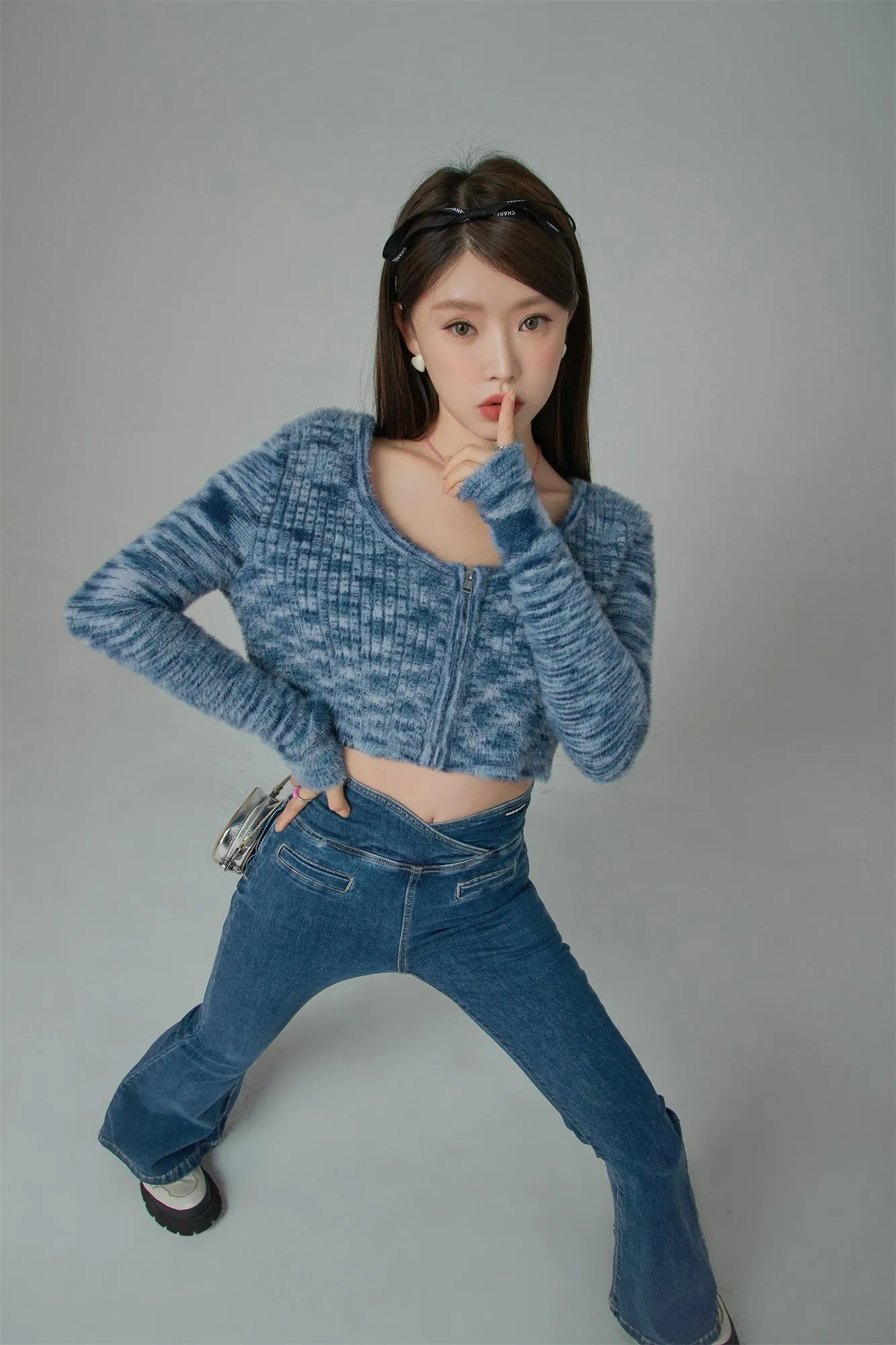 Like A River Cropped Zip-Up Cardigan