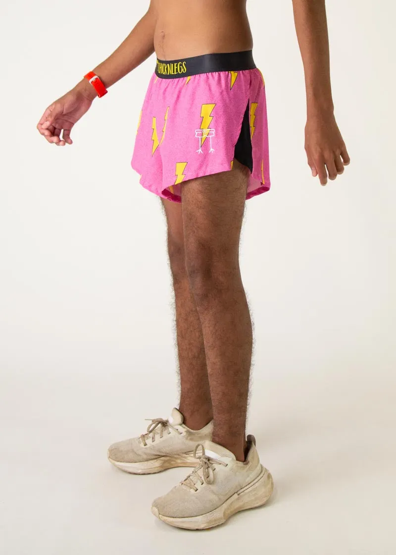 Men's Pink Bolts 2" Split Shorts