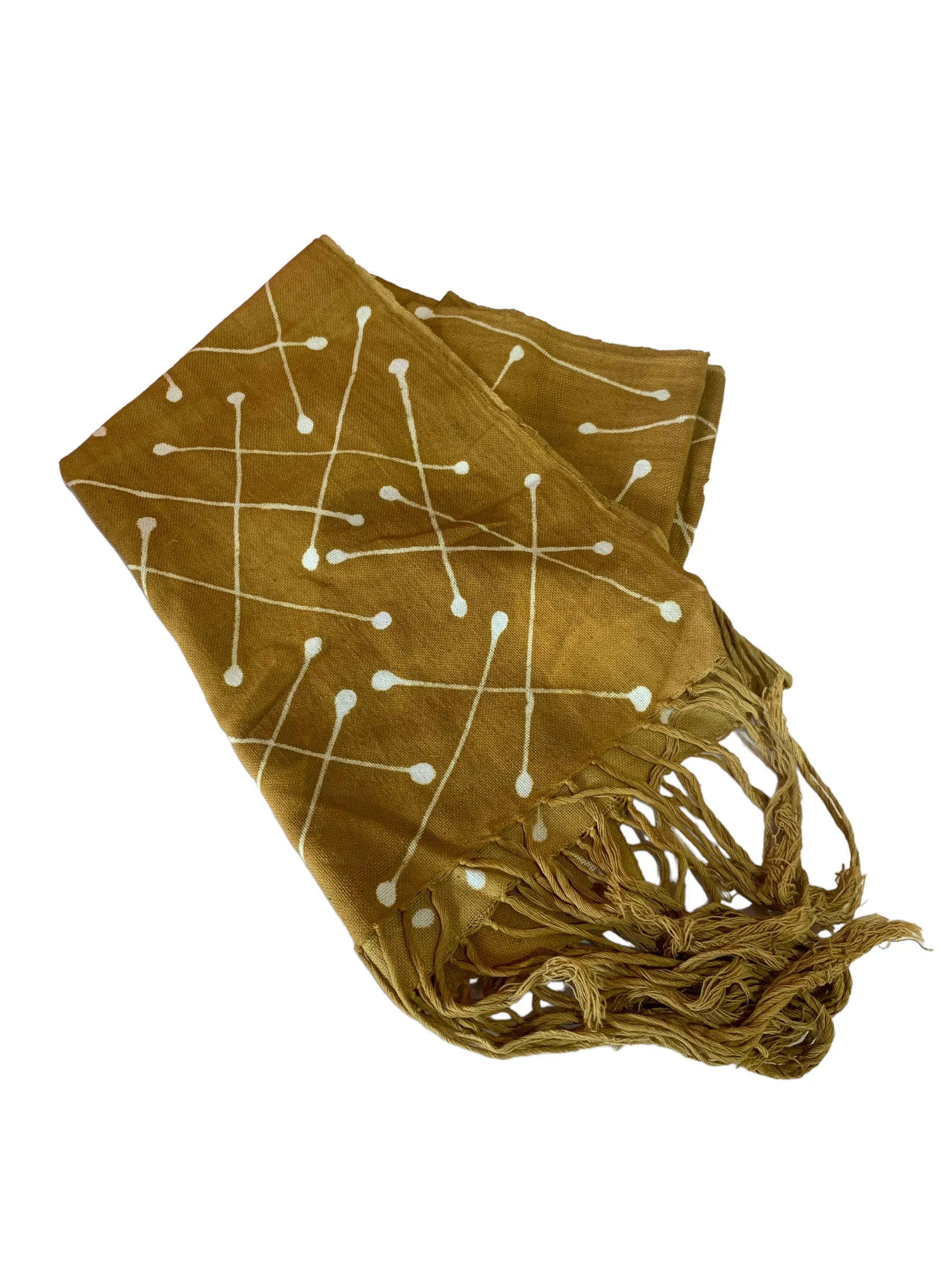 Mustard Cotton Mud Cloth Scarves