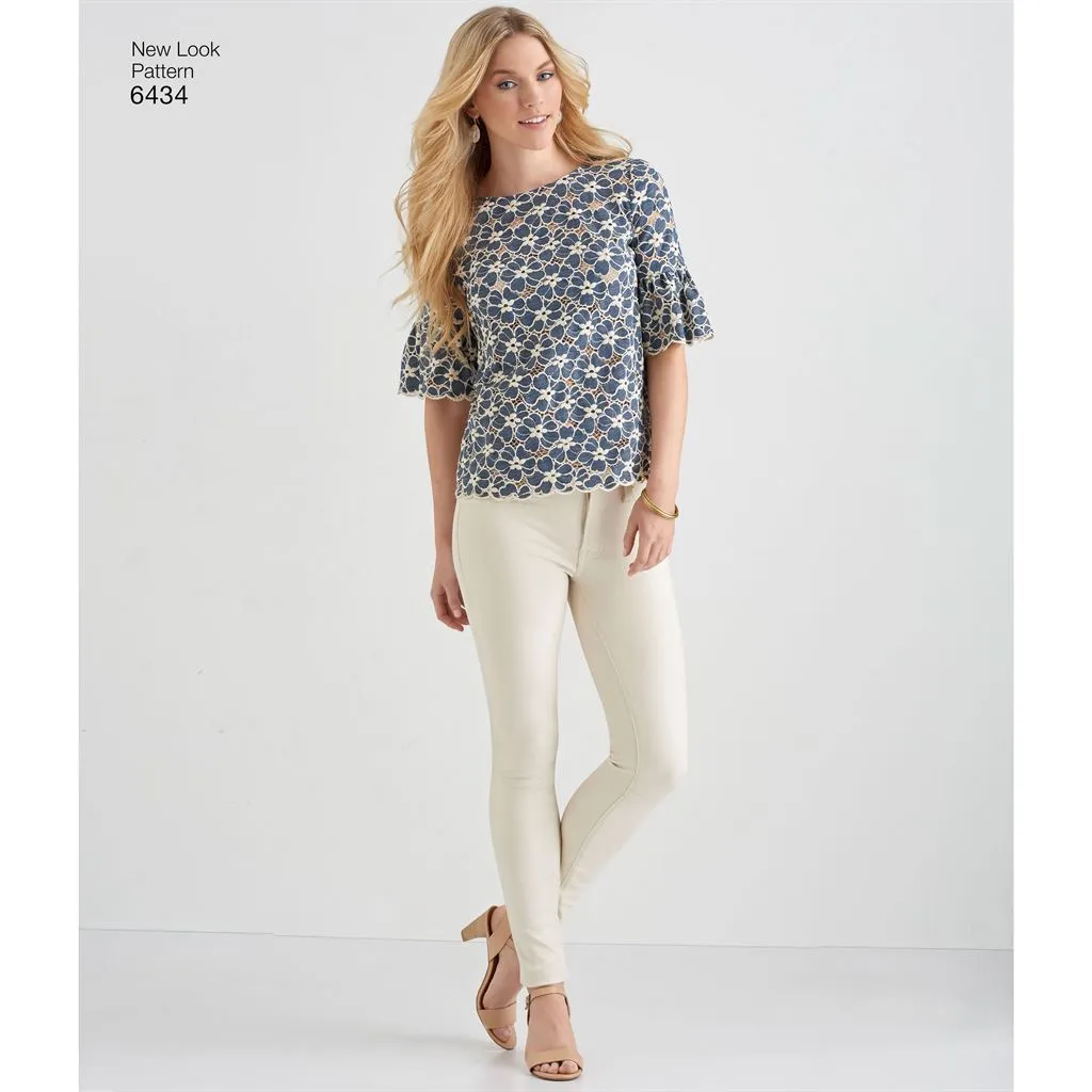 New Look Pattern 6434 Misses' Tops with Fabric Variations