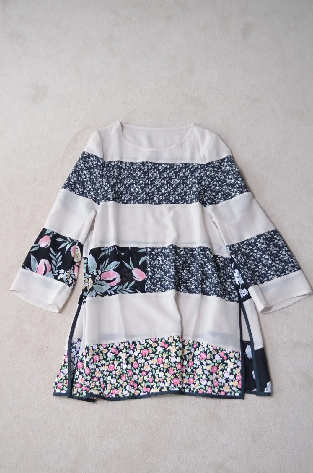 STRIPED CHIFFON OP