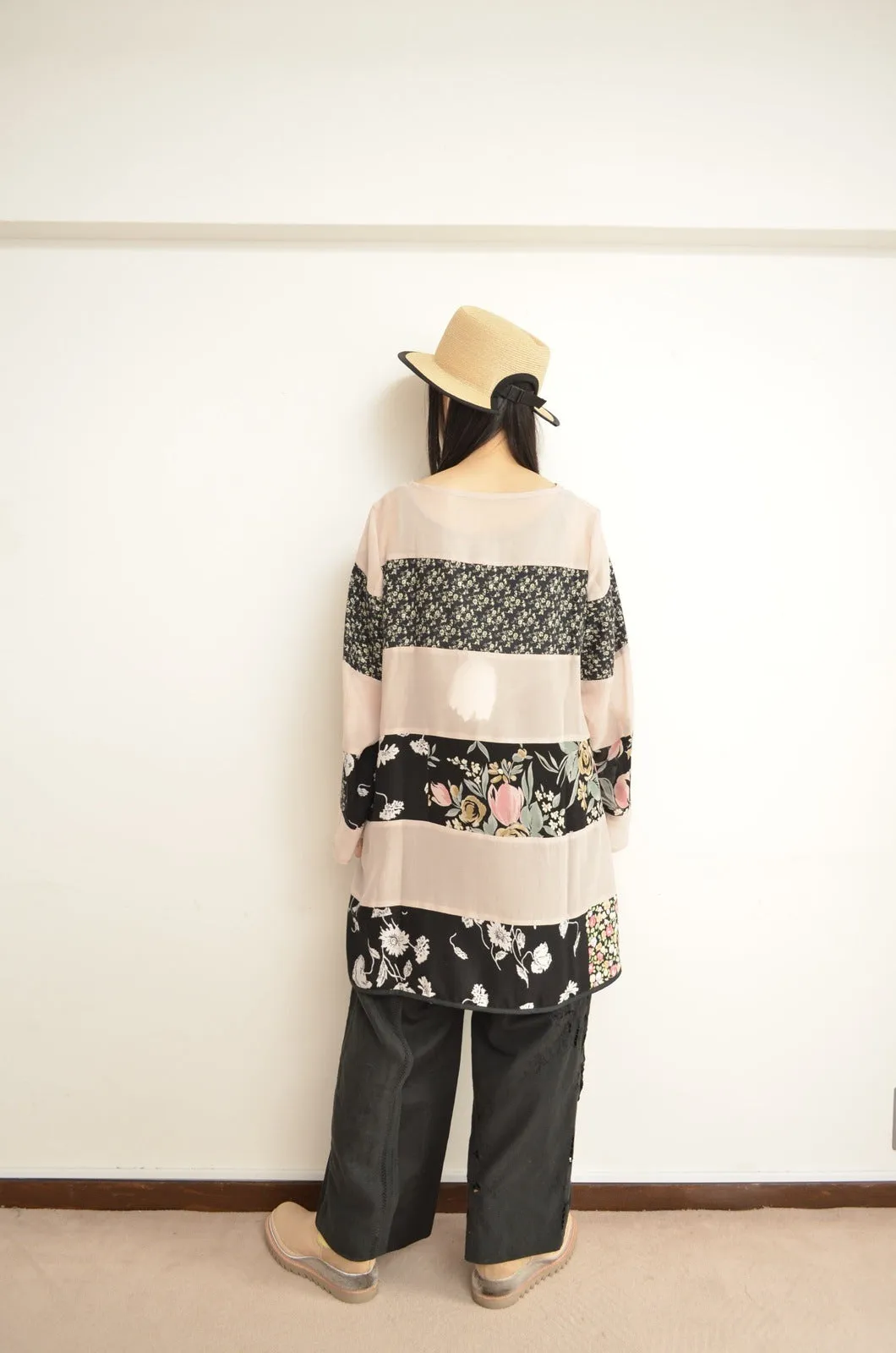 STRIPED CHIFFON OP