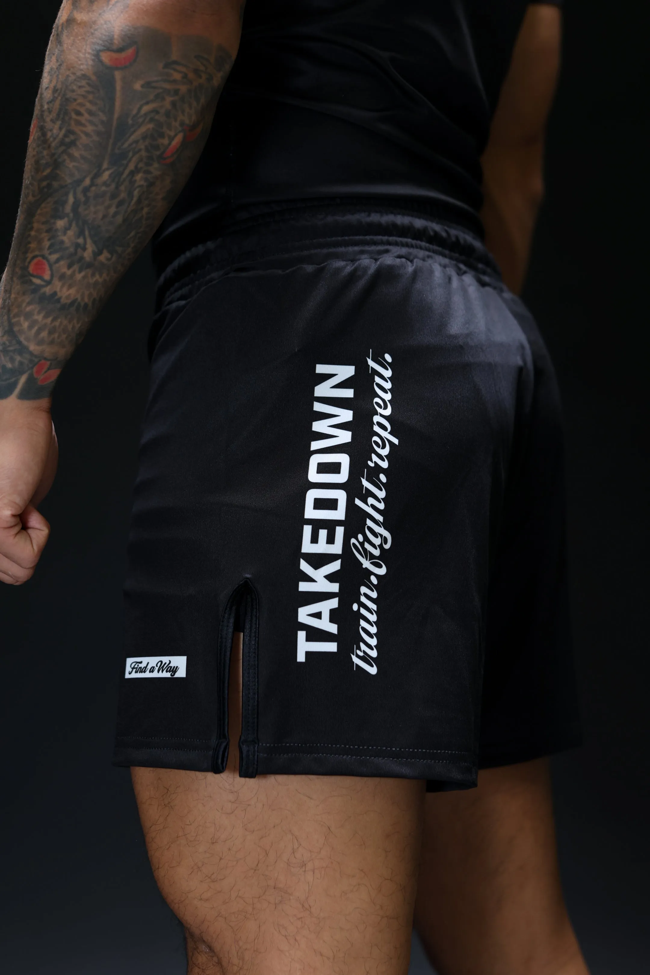 Train Fight Repeat Fight Shorts (5"&7“ Inseam) - Black