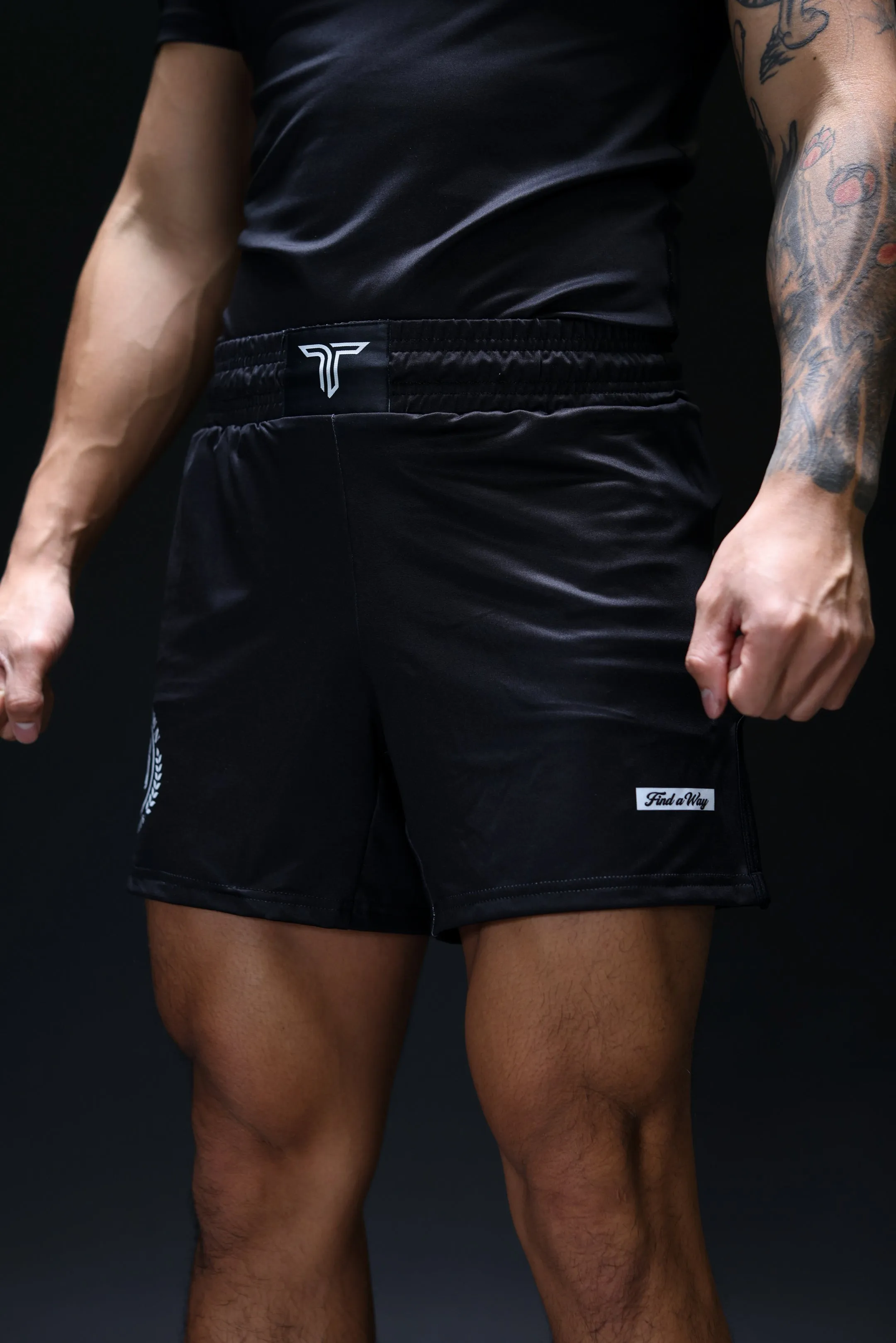 Train Fight Repeat Fight Shorts (5"&7“ Inseam) - Black