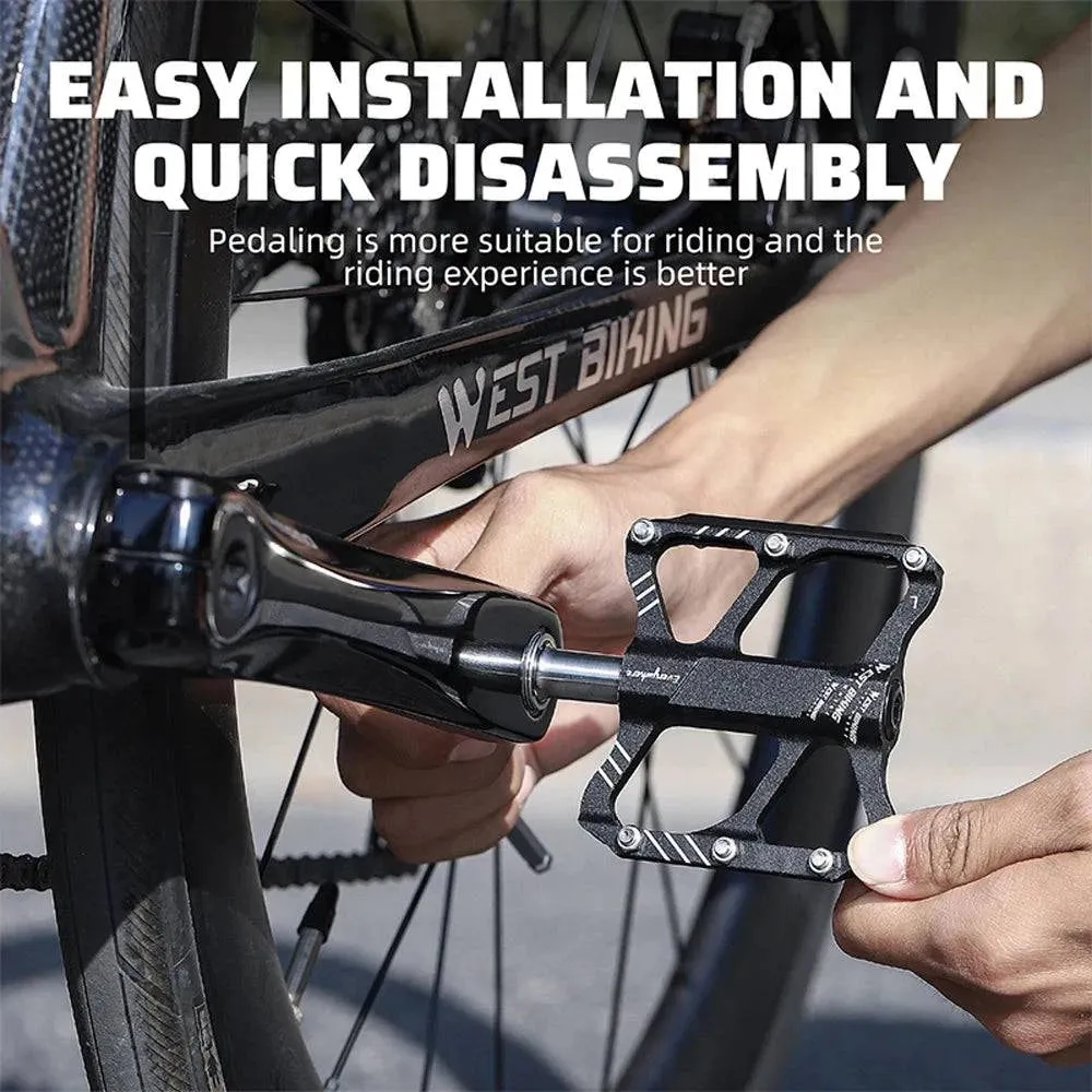 Ultralight Aluminum Alloy Bicycle Pedals 3 Bearings Bike Pedals AntiSlip Waterproof Flat Wide Bike Pedals Cycling Accessories