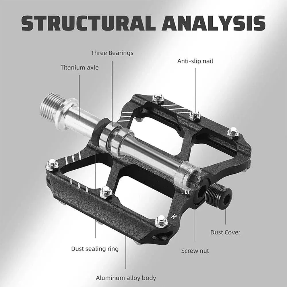 Ultralight Aluminum Alloy Bicycle Pedals 3 Bearings Bike Pedals AntiSlip Waterproof Flat Wide Bike Pedals Cycling Accessories