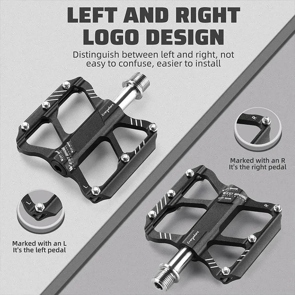Ultralight Aluminum Alloy Bicycle Pedals 3 Bearings Bike Pedals AntiSlip Waterproof Flat Wide Bike Pedals Cycling Accessories