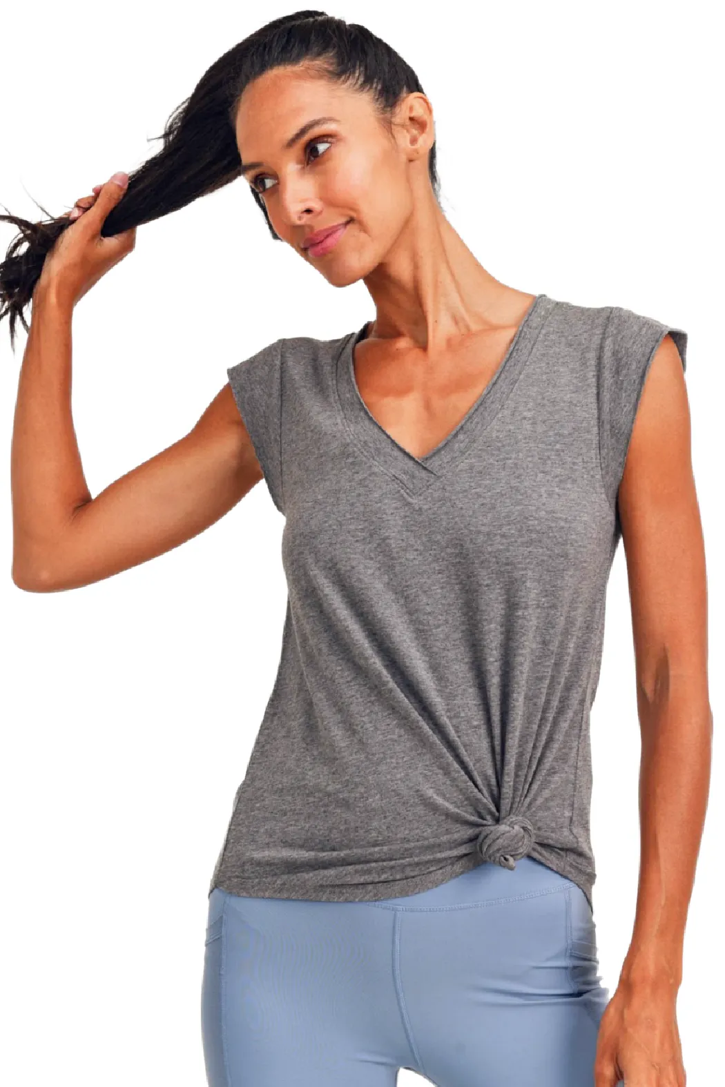 V Tee with Curved Hem