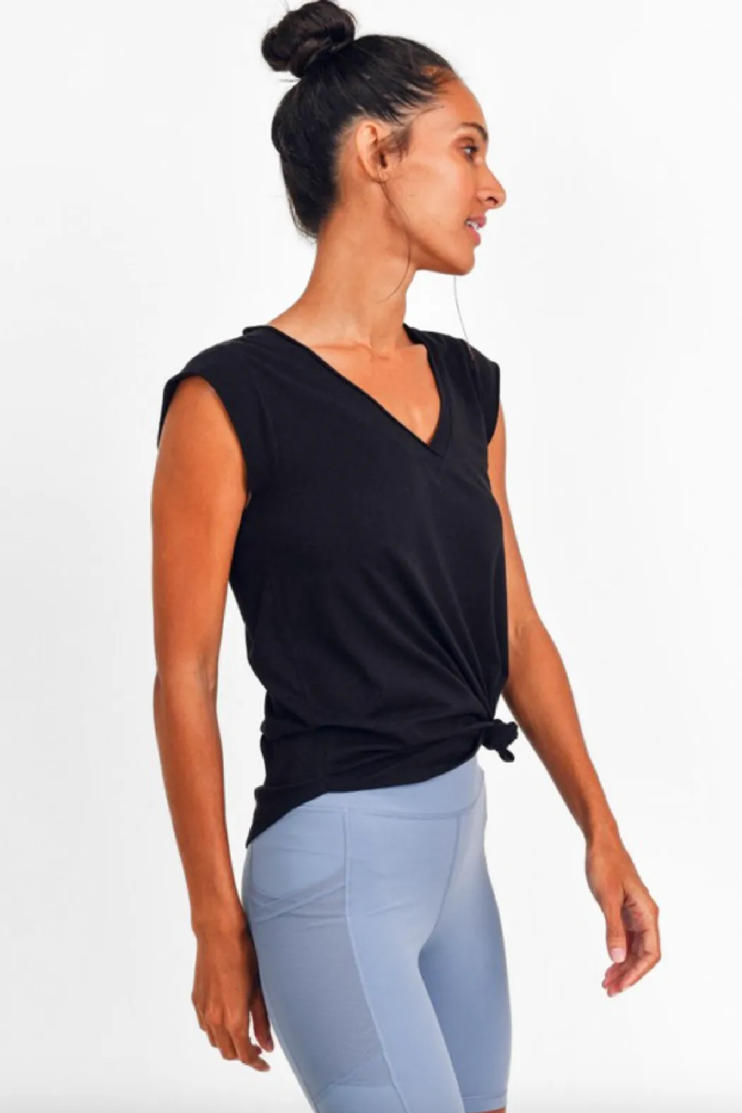 V Tee with Curved Hem