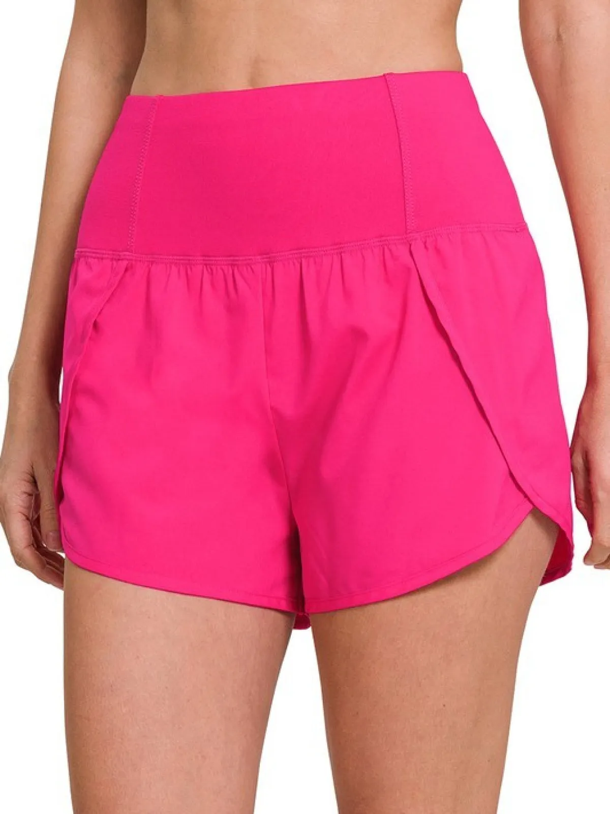 Zenana High Waisted Zippered Back Pocket Running Shorts