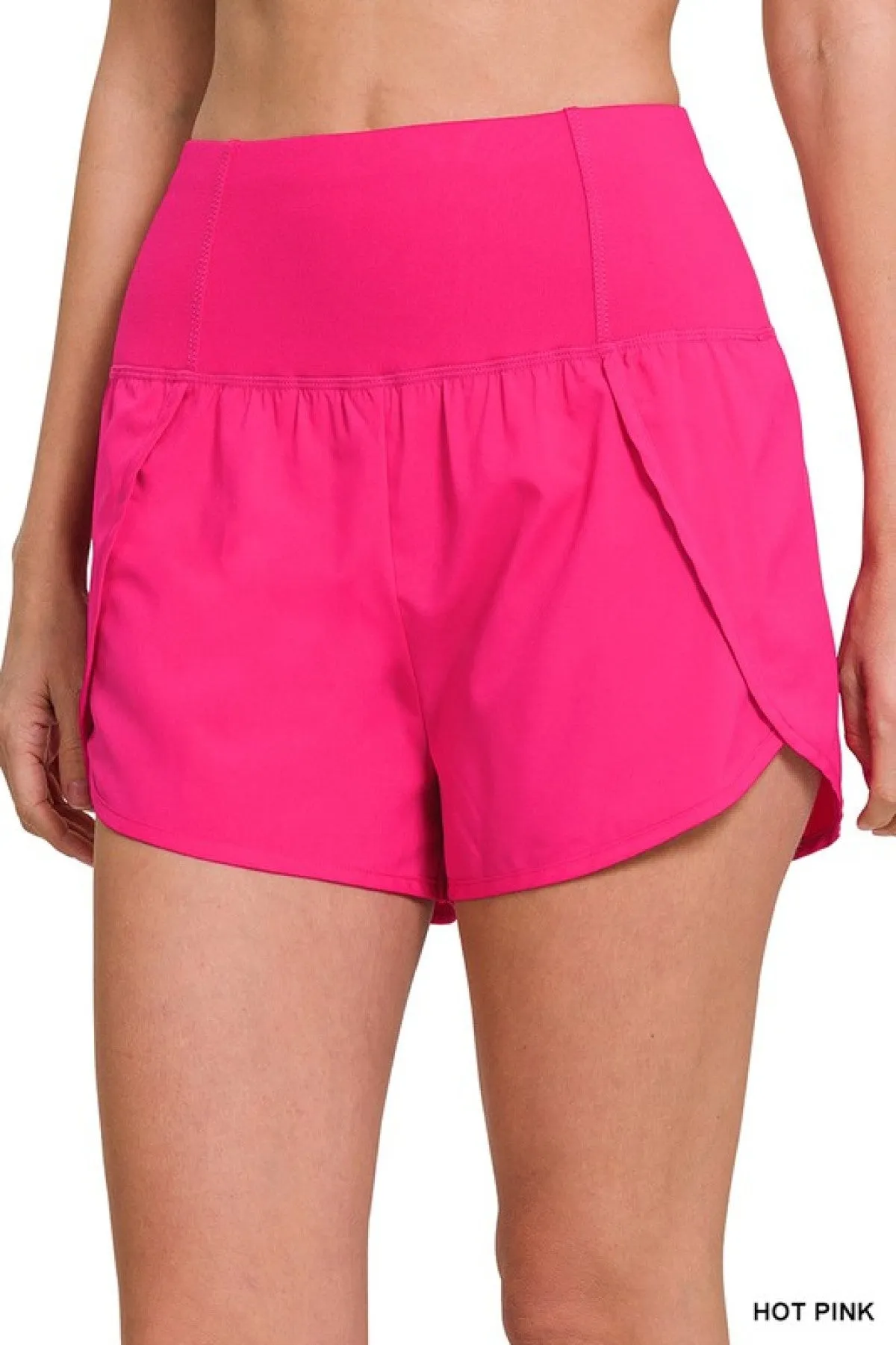 Zenana High Waisted Zippered Back Pocket Running Shorts